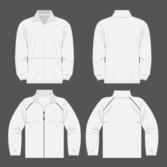 white color autumn fleece jacket and sport jacket set isolated vector