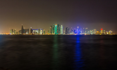 Doha Skyline by Night