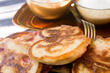 drop scones with strawberries