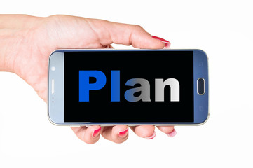 Finance concept: Smartphone with Plan on display