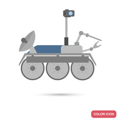 Space vehicle color flat icon for web and mobile design