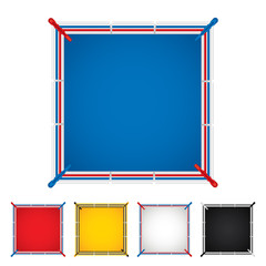 Vector of different boxing ring color top view isolated on white background.