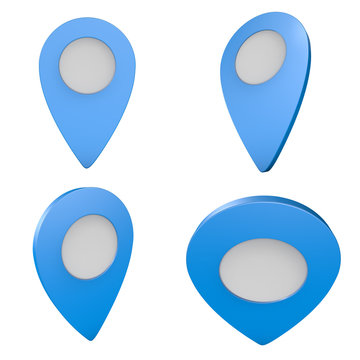 Pinezka GPS lokalizacja na mapie 3D z ikoną