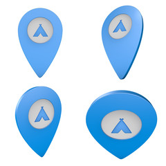 Pinezka GPS lokalizacja na mapie 3D z ikoną © vempireart