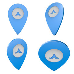 Pinezka GPS lokalizacja na mapie 3D z ikoną © vempireart