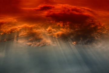 Fototapeta premium Cloud with sun rays