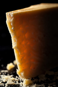 Slice of parmesan cheese