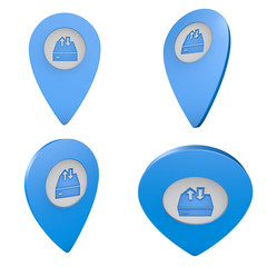 Pinezka GPS lokalizacja na mapie 3D z ikoną