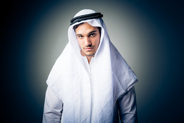 Young Man Wearing Traditional Arabic Clothing