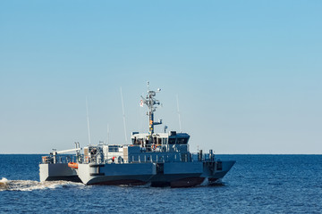 Fototapeta na wymiar Small military ship