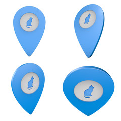 Pinezka GPS lokalizacja na mapie 3D z ikoną