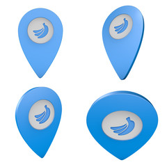 Pinezka GPS lokalizacja na mapie 3D z ikoną © vempireart