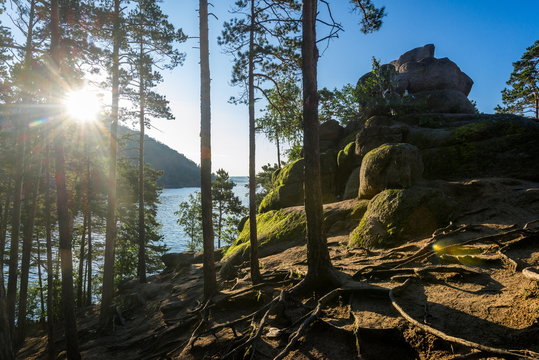 Borovoe lake.  National park Burabay. Kazakhstan.