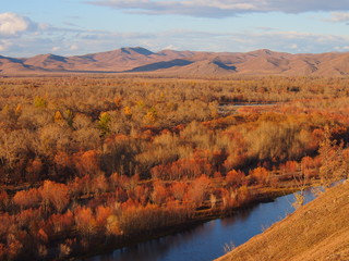 Mongolian Landscape in Autumn