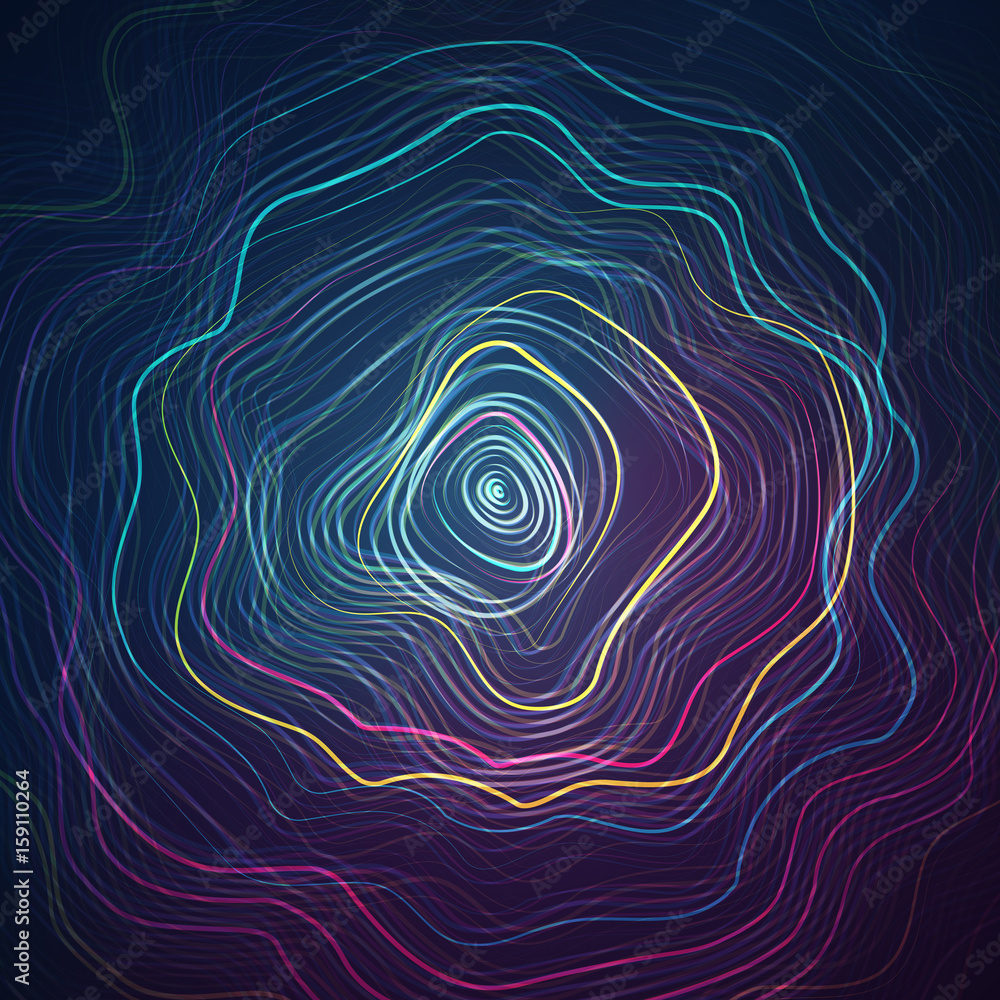 Poster moire abstract texture vector. vector warped lines colorful background. moire waves. moire effect.