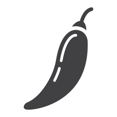 Hot chili pepper solid icon, vegetable and mexican, vector graphics, a glyph pattern on a white background, eps 10.