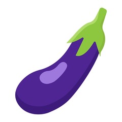Eggplant flat icon, vegetable and diet, vector graphics, a colorful solid pattern on a white background, eps 10.