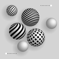 Abstract 3d balls floating in the air