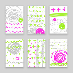 Abstract hand drawn banners