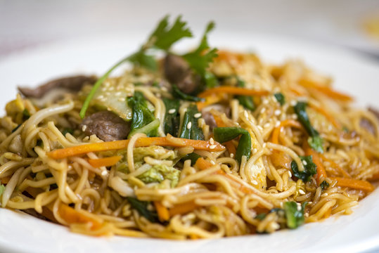 Vietnamese food, noodle with vegetables