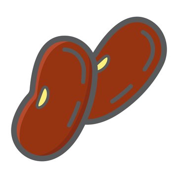 recommend clip art: Beans colorful line icon, vegetable and haricot, vector graphics, a filled pattern on a white background, eps 10.