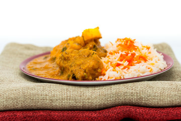 Handmade Indian curry chicken rice