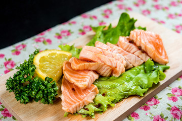 Salmon Tataki Japanese food salmon fillet