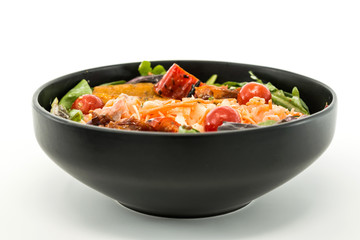 Fresh seafood salad with smoked salmon