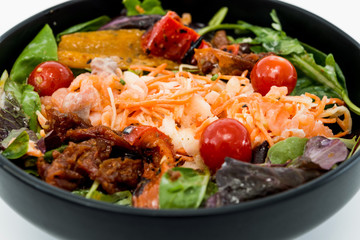 Fresh seafood salad with smoked salmon