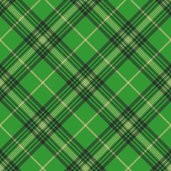 Seamless plaid green tartan check fabric texture