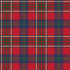 Obraz premium Green red classic tartan check seamless fabric texture