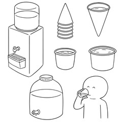vector set of water cooler