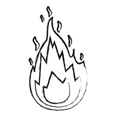monochrome blurred silhouette of flame icon vector illustration