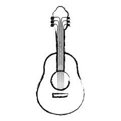 monochrome blurred silhouette of acoustic guitar vector illustration