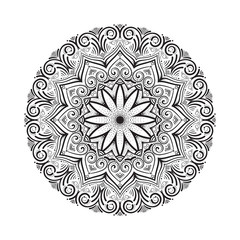 Hand drawn mandala ornament.Mehndi, henna pattern. Can be used for textiles, printing on phone, yoga Mat, coloring.