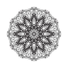 Hand drawn mandala ornament.Mehndi, henna pattern. Can be used for textiles, printing on phone, yoga Mat, coloring.