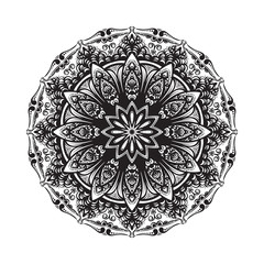 Hand drawn mandala ornament.Mehndi, henna pattern. Can be used for textiles, printing on phone, yoga Mat, coloring.