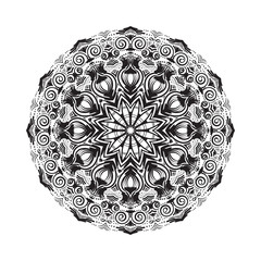 Hand drawn mandala ornament.Mehndi, henna pattern. Can be used for textiles, printing on phone, yoga Mat, coloring.