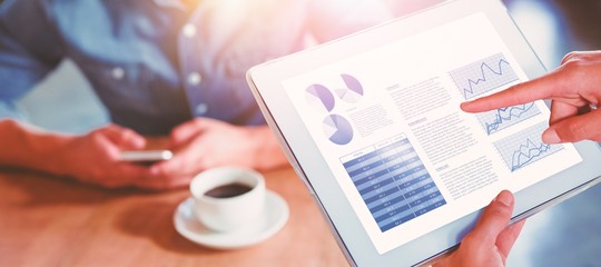 Composite image of blue graphics on white background