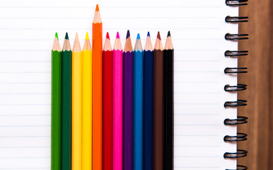 Fototapeta premium pencil color on notebook