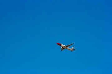 Passenger aircraft in the sky