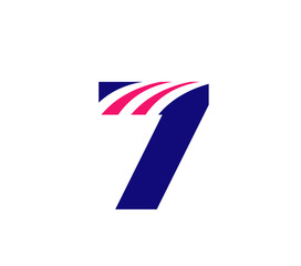 Obraz premium Number seven 7 logo icon template elements 