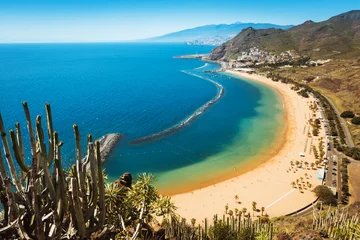 Fotobehang Prachtig uitzicht op het strand Las Teresitas Tenerife © Kotangens