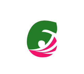 Vector sign number 6 logo
