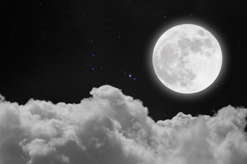 Naklejka na ściany i meble Romantic Moon In Starry Night.
