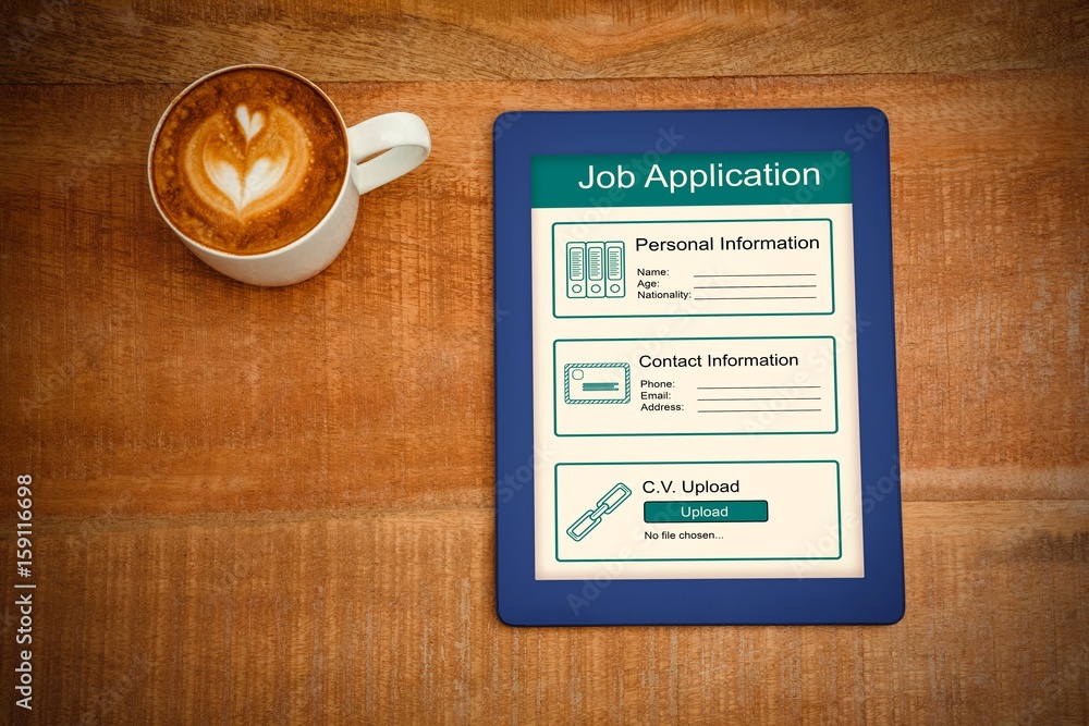 Poster composite image of informations for job application