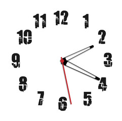 Simple black and white clock eighteenth edition