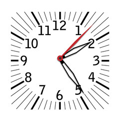 Simple black and white clock eighth edition