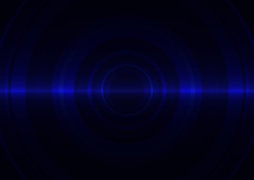 blue circle technology abstract background, round overlap digital template, vector illustration