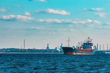 Fototapeta premium Blue bulk carrier